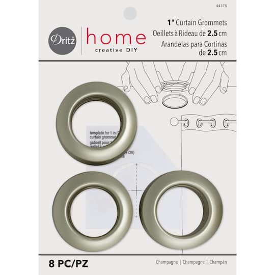 Dritz Home 1&#x22; Champagne Curtain Grommets